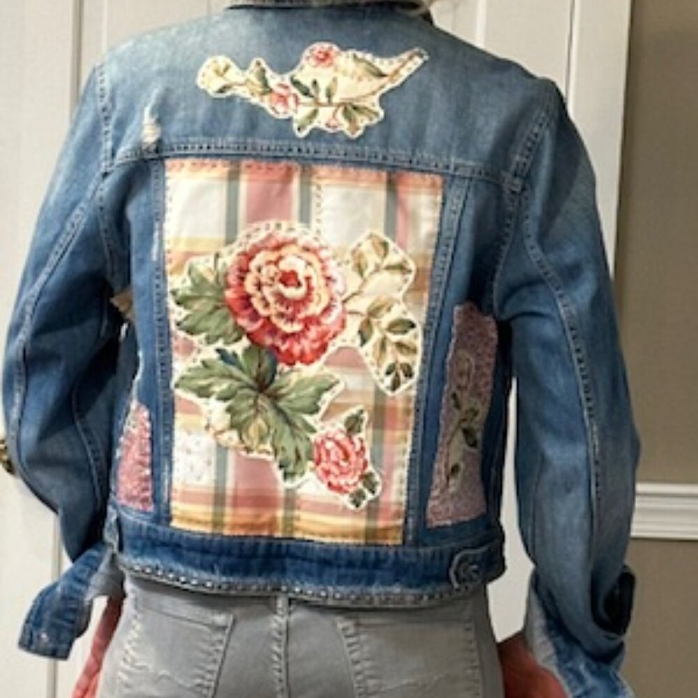 American Eagle Upcycled Patchwork Floral Design J… - image 3